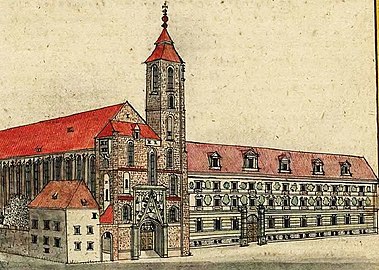 Pierwsza siedziba - budynek poklasztorny kanoników laterańskich na Piasku (obecnie Kościół Najświętszej Marii Panny na Piasku)