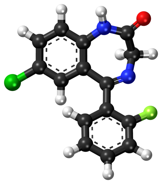 File:Desalkylflurazepam ball-and-stick model.png