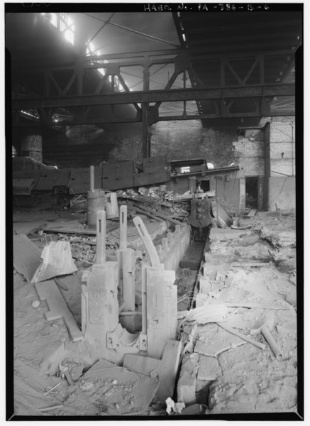 File:Detail of rolling mill stands in rolling mill, during demolition - Bethlehem Steel Corporation, South Bethlehem Works, Rolling Mill, Along Lehigh River, North of Fourth Street, HAER PA,48-BETH,19B-6.tif