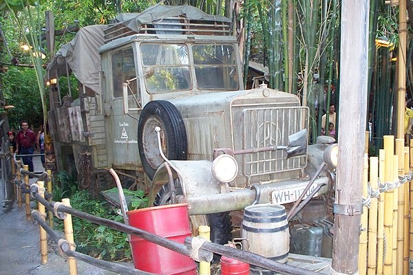 This 2.5 ton Mercedes-Benz diesel truck was actually used in the filming of the desert chase scene of Raiders of the Lost Ark and is on display near t