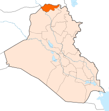 Umístění guvernorátu v Iráku