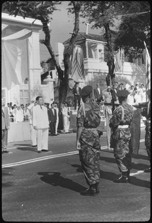 During ceremonies at Saigon, South Vietnam, the Vietnamese Air Force pledged its support for President Ngo Dinh Diem... - NARA - 542330.tif