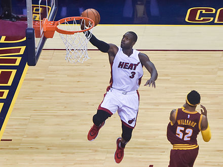 Wade making a lay-up for the Heat in 2015