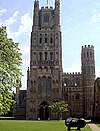 Ely Cathedral, across the Palace Green in Summer