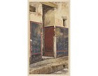 Eingang zum Fullonica oder Haus der Färber, in der Via del Vesuvio, Pompeji 1876 Aquarell von Luigi Bazzani.jpg