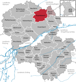 Розташування Ергольдсбах