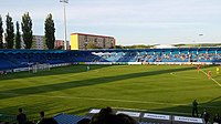 The stadium during the match between FK Senica and MŠK Žilina on May 10, 2013