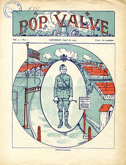 Cover of The Pop Valve, a self-published magazine by the American army Transportation Corps stationed in France in WWI