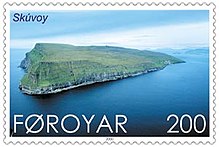 Skúvoy auf einer färöischen Briefmarke von 2000