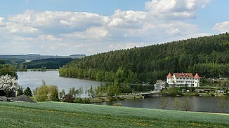 The Feisnitz reservoir at the southwest foot of the Kohlberg