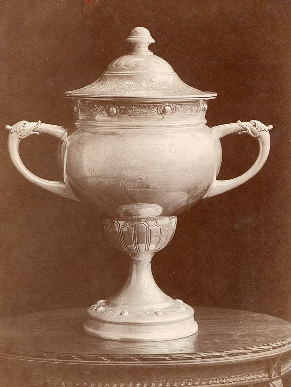 The 'Fitzgibbon Cup donated by The Rev Fr Edwin Fitzgibbon O.S.F.C. (Order of Saints Francis and Clare, a Franciscan religious order) for Inter-Colleg