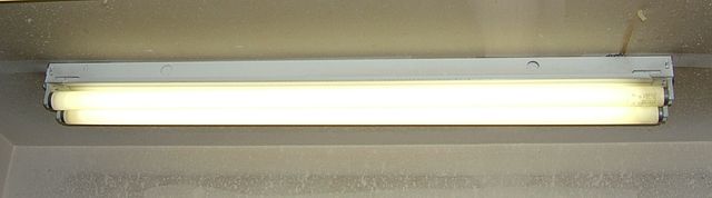 A fluorescent lamp, a device with negative differential resistance. In operation, an increase in current through the fluorescent tube causes a drop in