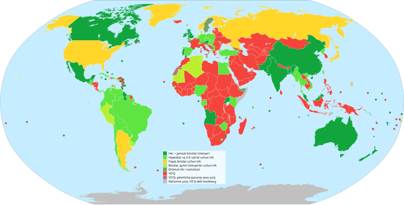 File:Freedom of Panorama world map uz.svg