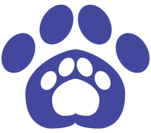 Furry blue paw vector logo.svg