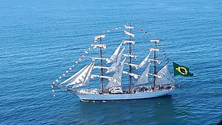 Cisnei Branco (white swan) sailing frigate, insignia ship of the Brazilian Navy.