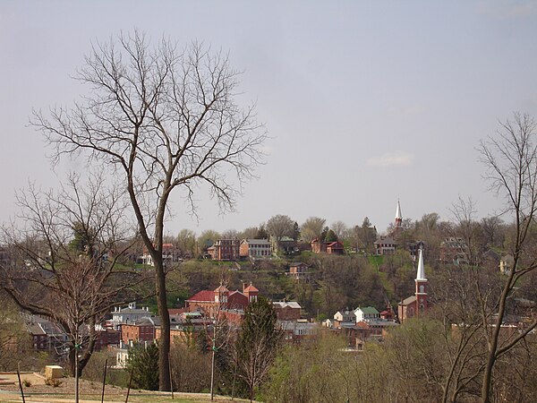 Downtown Galena (the county seat) viewed from the U.S. Grant Home