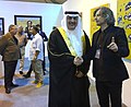 German artist Sebastian Bieniek (right) speaking to Sheikh Rashid bin Khalifa Al Khalifa (Rashid Al Khalifa) (left).jpg