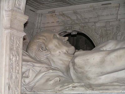 Transi[n 3] du monument funéraire de la nécropole royale de la basilique de Saint-Denis, exécuté d'après le masque mortuaire du roi.