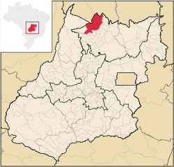 Localização de Porangatu em Goiás