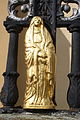 Čeština: Zlatá soška na kříži kostela sv. Petra a Pavla v Dalešicích, okr. Třebíč. English: Gold statue at cross near Church of Saint Peter and Paul in Dalešice, Třebíč District.jpg