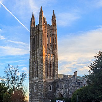 A picture of Cleveland Tower, part of the Graduate School at Princeton Graduate College cropped.jpg