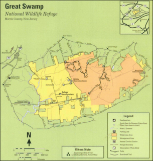 Map of the Great Swamp National Wildlife Refuge Great swamp map.png