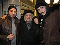 With actor friends Matias Varela and Gustaf Skarsgård in the Stockholm subway 2013