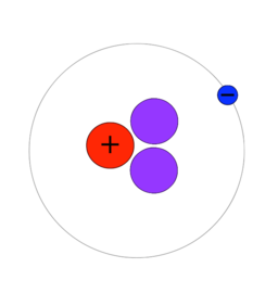 An atomic model of hydrogen-3 (tritium)