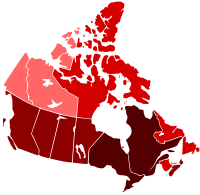 H1N1 Canada Map by confirmed cases.svg