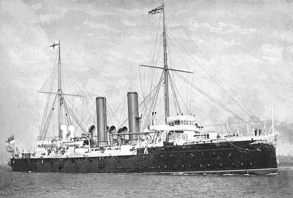 The cruiser HMS Royal Arthur, Fanshawe's flagship as Commander-in-Chief of the Australia Station