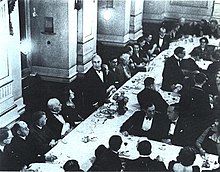 Harry Price speaking at a Ghost Club dinner in 1938 Harry Price at the Ghost Club.jpg