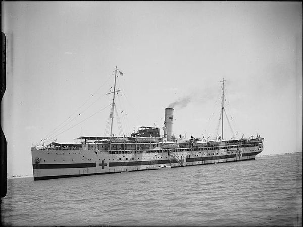 The British hospital ship RFA Maine, which evacuated many members of the council