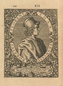 Incisione del 1597 di Poggio Bracciolini, autore di una delle prime antologie di barzellette.