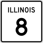 Sinal de trânsito da estrada 8 do estado de Illinois