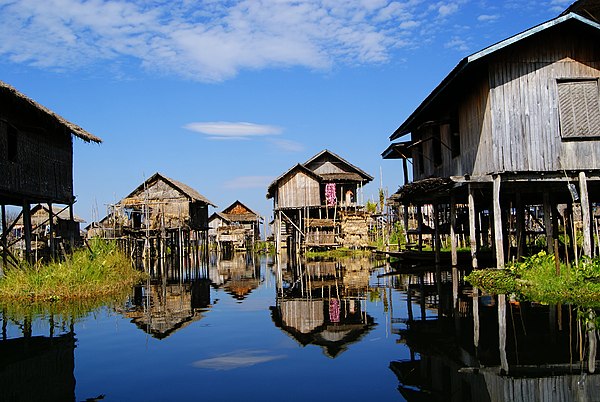 City of Yawnghwe in the Inle Lake, Myanmar
