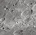 English: Janssen lunar crater as seen from Earth with satellite craters labeled