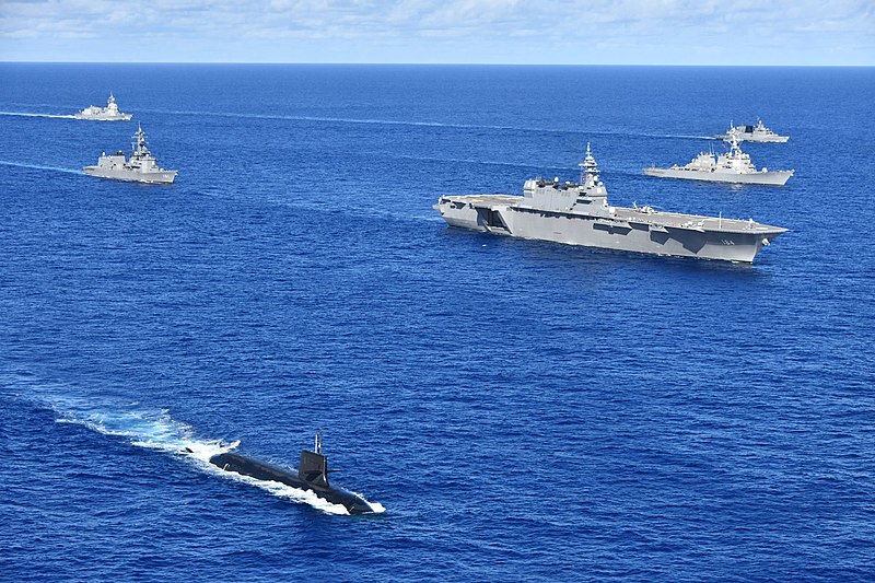 File:Japan, U.S, India, Australia Navy ships participating in Malabar 2021.jpg