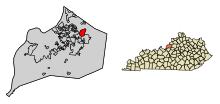 Jefferson County Kentucky Incorporated e Aree non incorporate Anchorage Highlighted 2101504.svg