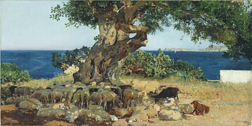 Joaquín Sorolla Szentjánoskenyérfa című festménye (1899)