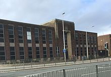 The preserved Abbey Road frontage of the John Whinnerah Institute in 2016 John Whinnerah Institute, Abbey Road, Barrow-in-Furness.JPG