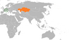 نقشهٔ موقعیت سوئیس و قزاقستان.