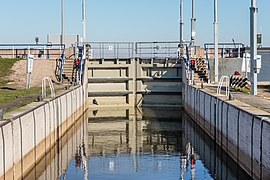 Boiler lock in the Ketelhaven. view of the lock gates on the side of the Ketelmeer South side.