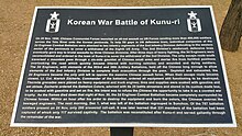 Plaque commemorating the Korean War Battle of Kunu-ri LCVetMem KoreaPlaque.jpg