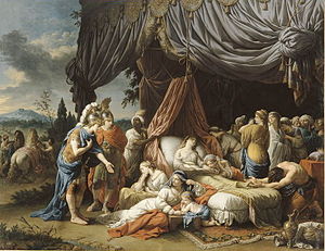 Death of the wife of Darius, (1785).