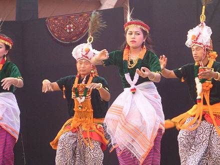 The Lai Haraoba, a dance festival showcases the folk dances of Manipur.