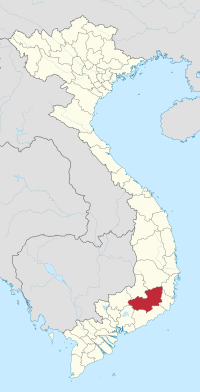 मानचित्र जिसमें लम दौंग प्रान्त Lâm Đồng हाइलाइटेड है