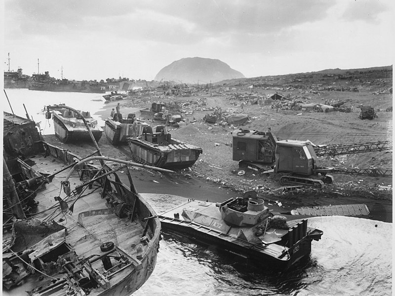 File:Landing Vehicles Tracked on Iwo Jima beach.jpg