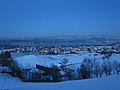 Aussicht auf Samstagern, Zürichsee und Alpen