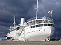 The liner MV Moonta landlocked as a tourist attraction.