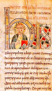 A portrait of Augustine of Canterbury from an 8th-century manuscript of Bede's Historia ecclesiastica gentis Anglorum LeningradBedeHiRes.jpg